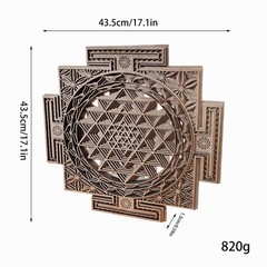 Sri Yantra Wall Art Wooden Sacred Geometry Decor, Handcrafted Sri Chakra Wall…