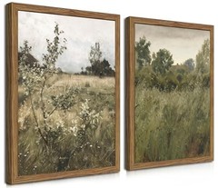 Vintage Landscape Wall Art Set of 2, Green 16L» x 12W» Green Landscape Framed