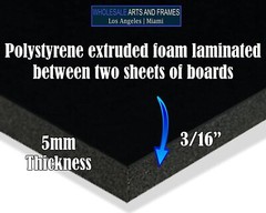 3/16″ Black Foam Core Boards 11×14 16×20 20×30 24×36 30×40 32×40 Poster Backing