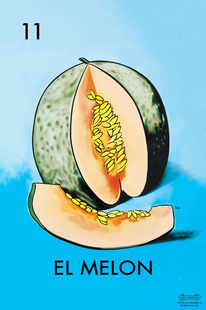 11 El Melon Cantaloupe Loteria Card Poster 12×18