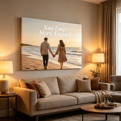 Custom Honeymoon Photo Canvas Wall Art Personalized Couple Vacation Keepsake