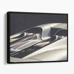 Silver Porsche 918 Spyder Vintage Sports Cars Canvas Wall Art Print