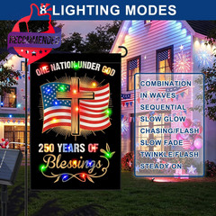Led Lighted 250 Anniversary Usa Garden Flag, Double-sided Solar 250th American