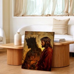 Wall Art Jesus Crown of Thorns Christian Religious Painting Canvas Print Decor