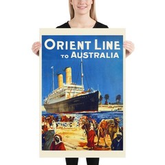 Australia, Travel Poster 1930s – Vintage Cruise Ship Wall Art, retro wall decor