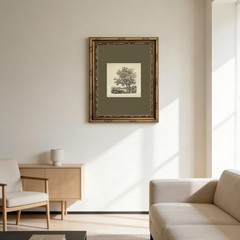 Vintage Gold Framed Tree Wall Art Prints, Farmhouse Tree Forest Painting,Natu…
