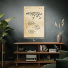 MP5 Submachine Gun Patent Wall Art: SWAT Team, Military Gift, Gun Blueprint