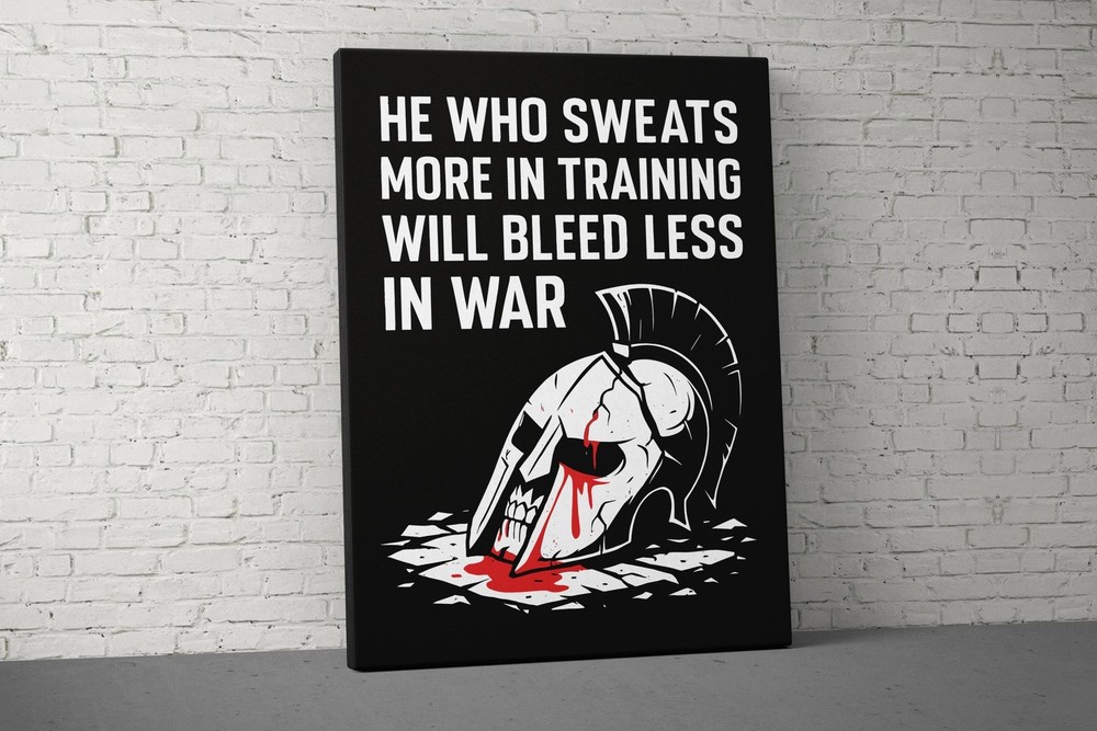 Motivational Canvas Art – Spartan Quote Gym Decor