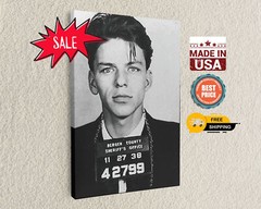 Frank Sinatra Mug Shot Front and Side Canvas Print Fine Art Wall Decor