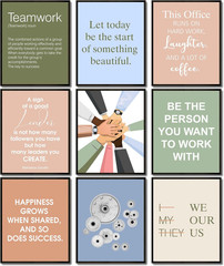 9 Pcs Inspirational Office Wall Art Decor – Motivational Quotes Posters for W…