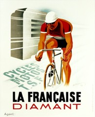 La Francaise Diamant Vintage Bicycling Art Reproduction Poster