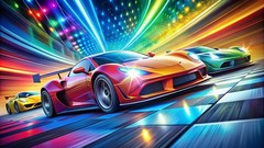Super Sports Cars Colorful poster A4/A3 Choose size Semi-Gloss poster only