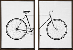 Sylvie Bicycle Canvas Left and Right Framed Canvas Wall Art Set by Simon Te of T