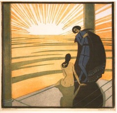 Mermaid [linocut] : Norbertine Bresslern-Roth : 1922 : Art Print
