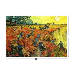 Vincent van Gogh Red Vineyards Near Arles Dutch Impressionist Poster 18×12