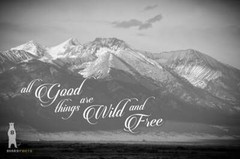 All Good Things are Wild and Free Quote Print, Rustic Western Decor, Thoreau
