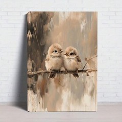 Canvas Wall Art 2 BIRDS ON A BRANCH 12 x 16 619