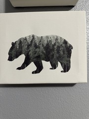 Canvas Animal Prints Wall Art Decor Set 4 Black and White Bear Wolf Moose Deer