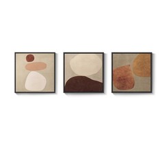 Large Framed Neutral Abstract Wall Art for Living Room, Mid Century Modern Ca…