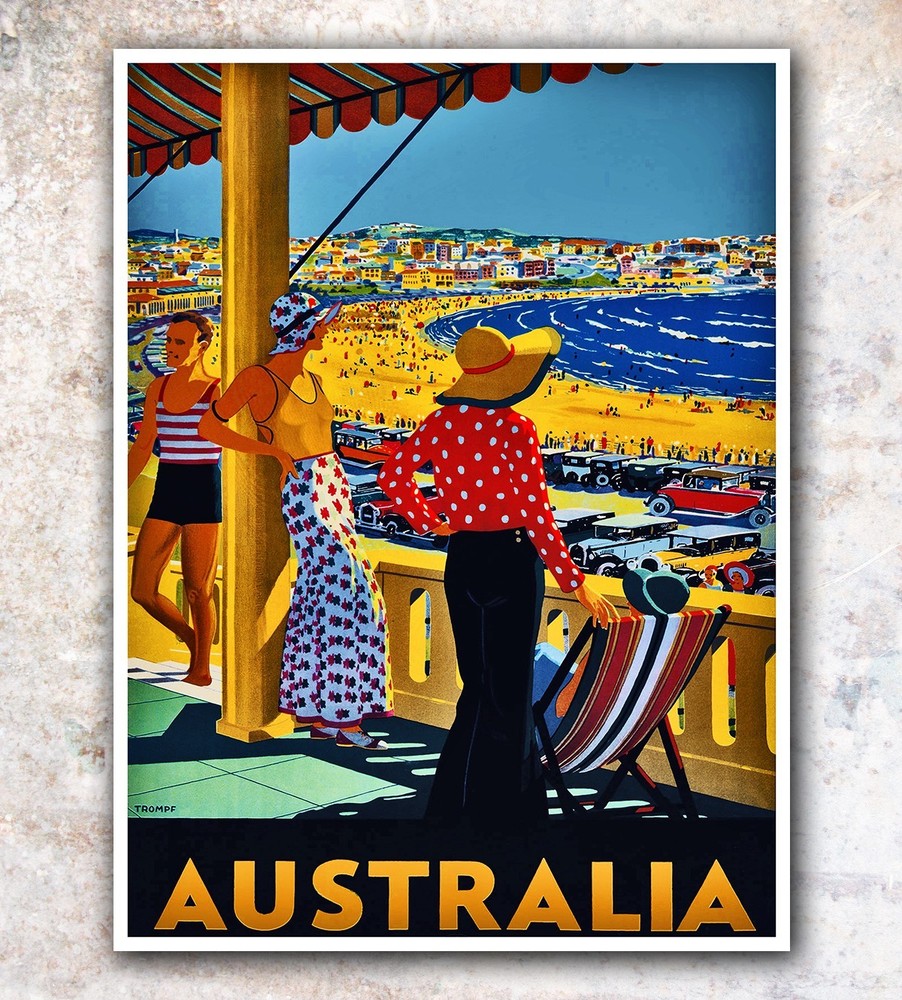 Australia Vintage Travel Poster Art Print 12×16″ Rare Hot New A93
