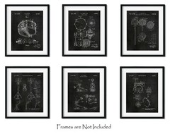 Set of 6 Drum Patent Prints 8×10 Drummer Room Decor Music Studio Poster Gifts