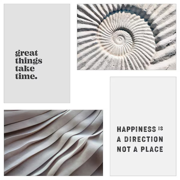 Ikea YLLEVAD Art card, great things take time 4×6 » Prints , 4 Pack