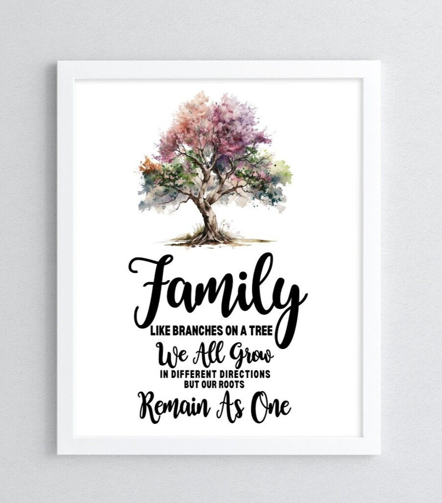 Family Wall Art Print, Family Like Branches on a Tree, Home Print Wall Art Decor