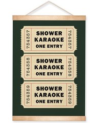 Funny Bathroom Wall Art-Shower Karaoke One Entry -Wall Hanging Poster,14x18In…