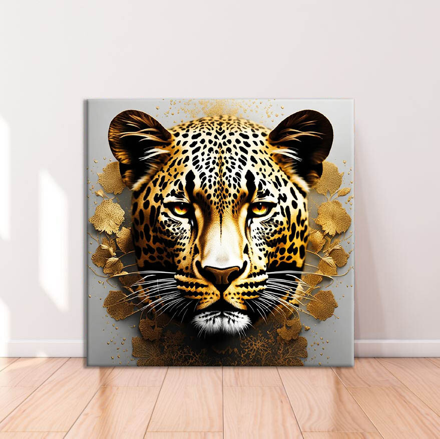 Golden Grey Leopard Limited Edition High Quality Home Decor Australian Made