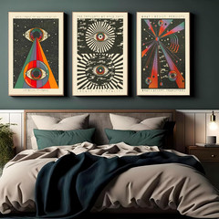3pcs Retro Hippie Wall Art, 70’s Psychedelic Eyes Art Posters, Inspirational …