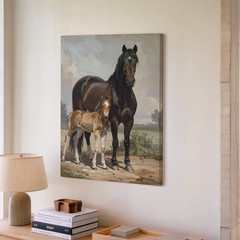 Wall Art Mother And Foal Canvasheartwarming Horse Family
