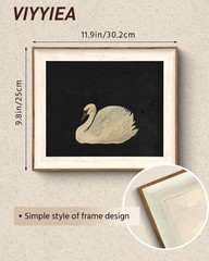 Framed Wall Art for Living Room, Swan Art Canvas Prints, Vintage Home Decor, …