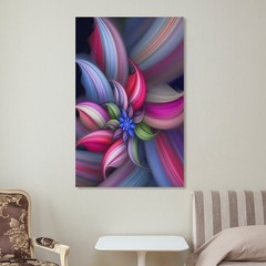 Art Poster Overlapping Flowers Unframed Inside Canvas Wallart 12×18 Inch 1-Piece