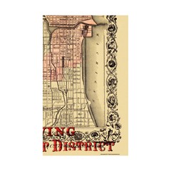 Historic City Map – Chicago Illinois Fire Burnt District – Colton 1871 –