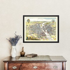 Old Map of Paris 1655 – Vintage France Art Wall Decor Print