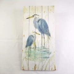 Wall Art Prints Blue Heron Duo by Arnie Fisk, Animals Decor, 16″ x 24″