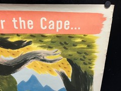 original c. 1950s SOUTH AFRICA Cape Town Winery 25×40 Travel Poster – Leon Dixon