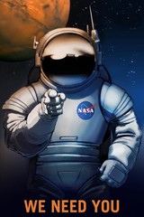 NASA We Need You Mars Exploration Astronaut Geeky Art Print Poster 24×36