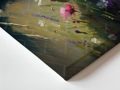Beautiful Floral Bouquet Canvas Wall Art Abstract Wildflowers Nature Print Home