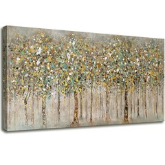 Colorful Birch Trees Large CanvasWall Art Abstract Natural Plant Painting Dec…