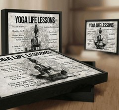 Black Framed Yoga Canvas Wall Art Calming Zen Yoga Life Lessons Wall Decor Pi…