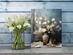 11×14 White Petal Drop Canvas Print Wall Art