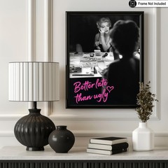 Marilyn Print – Better Late Than Ugly Poster – Altered Art – Gift for Men & -…