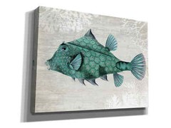 Epic Graffiti ‘Turquoise Turret Fish’ by Fab Funky Giclee Canvas Wall Art