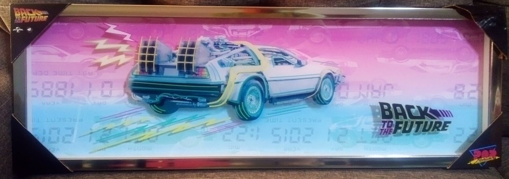 Back To The Future DeLorean Picture 3D Visual Effect Movie Decor Gift ~ NEW