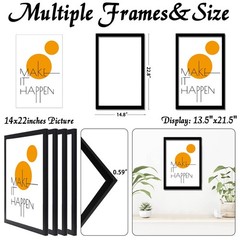 ijuerybai 14×22 Picture Frame Set of 4, Black 14 x 22 High 14×22,