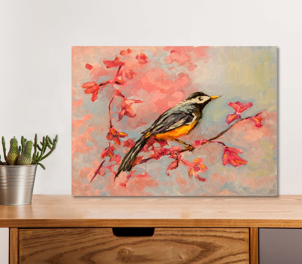 Paper Parrot on Wood 5mm thick Plastic Poster Ready to Hang 60x45cm
