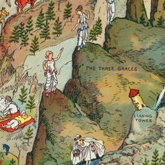 Color Pictorial Wall Art Map of Yosemite National Park circa 1931
