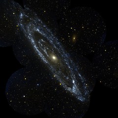 Andromeda Spiral Galaxy GALEX Hubble JPL NASA space telescope Photo PIA04921