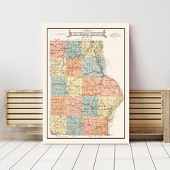 Old Map of Allamakee County, IA 1917 – Vintage Iowa Art